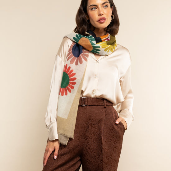 Evelina (yellow) - soft and lightweight Italian scarf from premium wool - Leather Gloves Online - Luxury Italian Scarf - 10