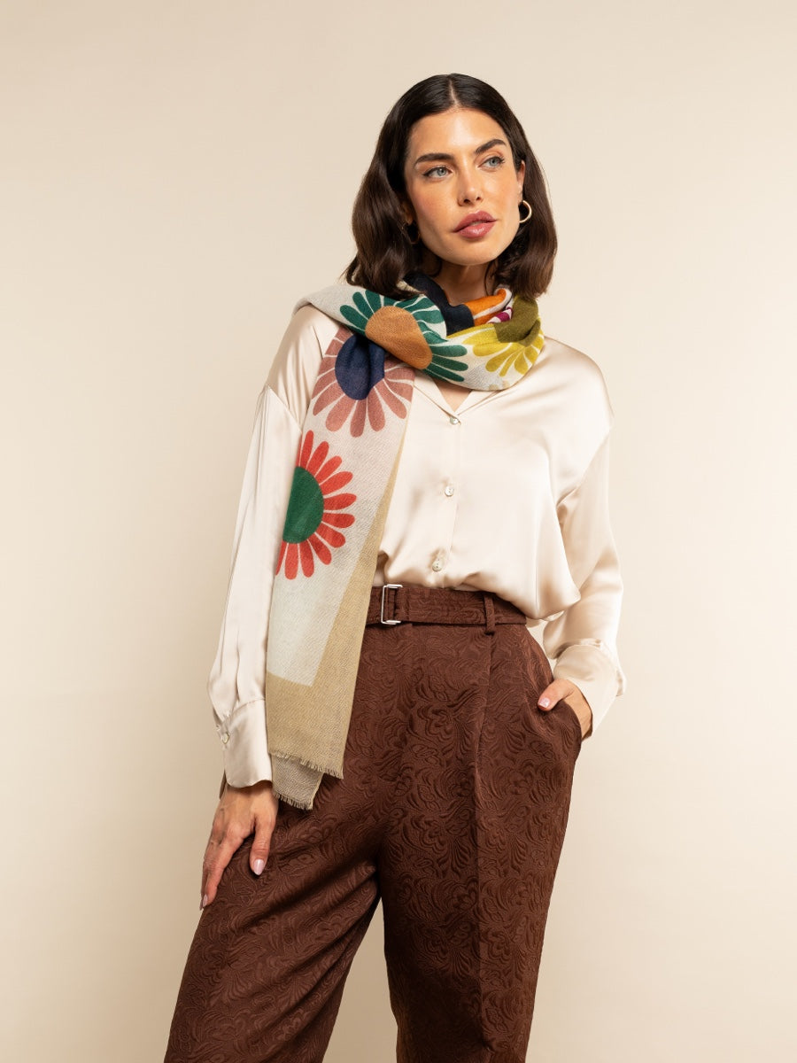 Evelina (yellow) - soft and lightweight Italian scarf from premium wool - Leather Gloves Online - Luxury Italian Scarf - 10