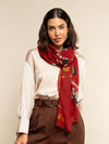 Evelina (red) - soft and lightweight Italian scarf from premium wool - Leather Gloves Online - Luxury Italian Scarf - 1