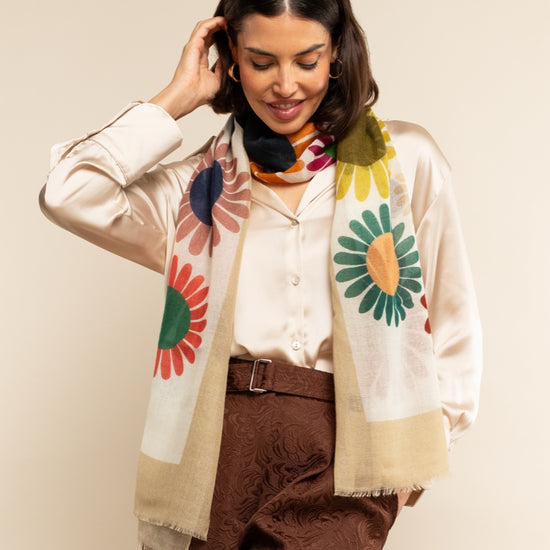 Evelina (yellow) - soft and lightweight Italian scarf from premium wool - Leather Gloves Online - Luxury Italian Scarf - 1