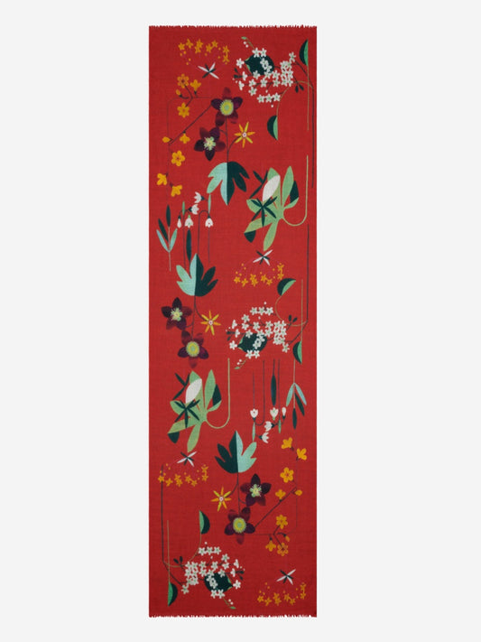 Evelina (red) - soft and lightweight Italian scarf from premium wool - Leather Gloves Online - Luxury Italian Scarf - 2