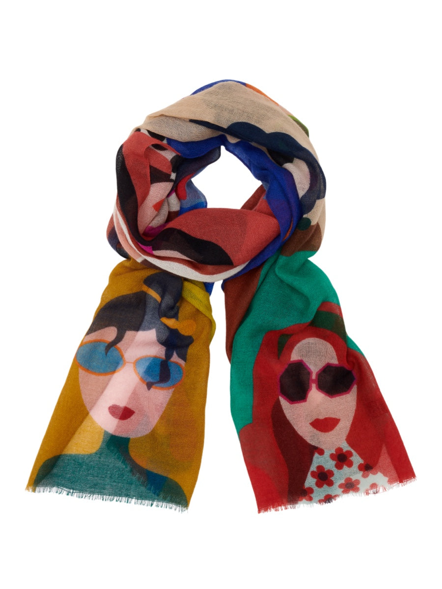 Multi Colour Italian Scarf Women Evelina - Leather Gloves Online® - Luxury Leather Gloves - Made in Italy - 3