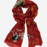 Evelina (red) - soft and lightweight Italian scarf from premium wool