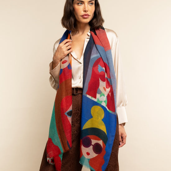 Evelina - soft and lightweight Italian scarf from premium wool - Leather Gloves Online - Luxury Italian Scarf - 5