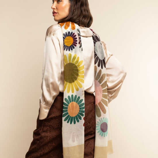 Evelina (yellow) - soft and lightweight Italian scarf from premium wool - Leather Gloves Online - Luxury Italian Scarf - 5