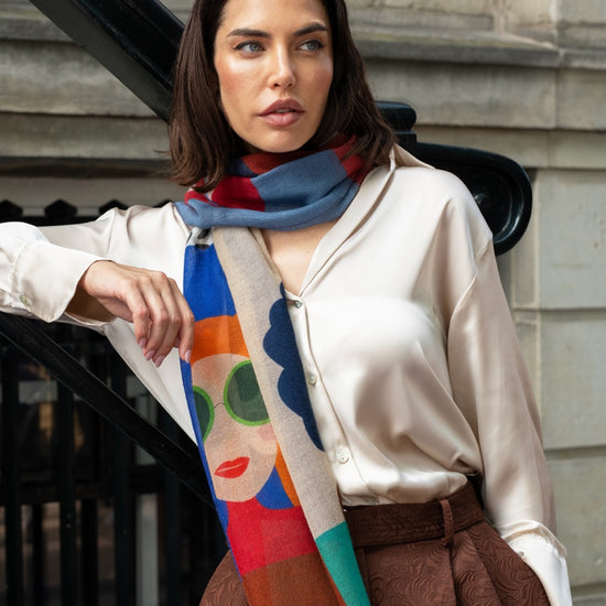 Evelina - soft and lightweight Italian scarf from premium wool - Leather Gloves Online - Luxury Italian Scarf - 6