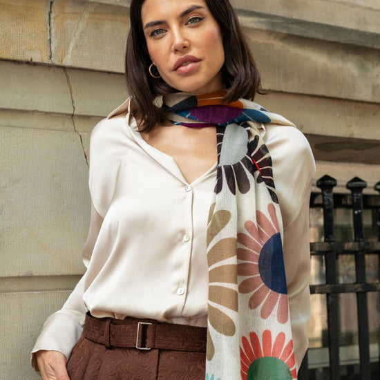 Evelina (yellow) - soft and lightweight Italian scarf from premium wool - Leather Gloves Online - Luxury Italian Scarf - 6