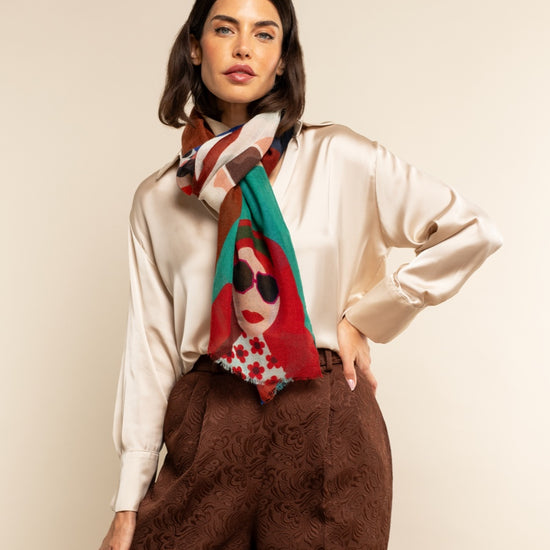 Evelina - soft and lightweight Italian scarf from premium wool - Leather Gloves Online - Luxury Italian Scarf - 7