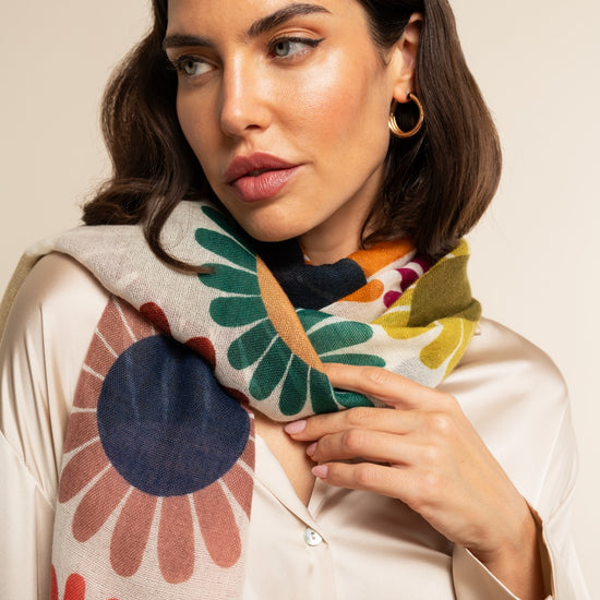 Evelina (yellow) - soft and lightweight Italian scarf from premium wool - Leather Gloves Online - Luxury Italian Scarf - 7