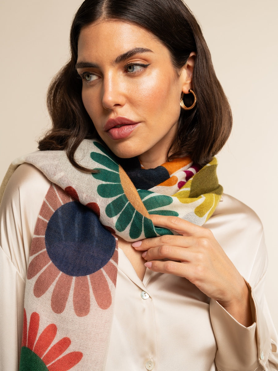Evelina (yellow) - soft and lightweight Italian scarf from premium wool - Leather Gloves Online - Luxury Italian Scarf - 7