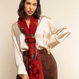 Red Italian Scarf Women Evelina - Leather Gloves Online® - Luxury Leather Gloves - Made in Italy - 7