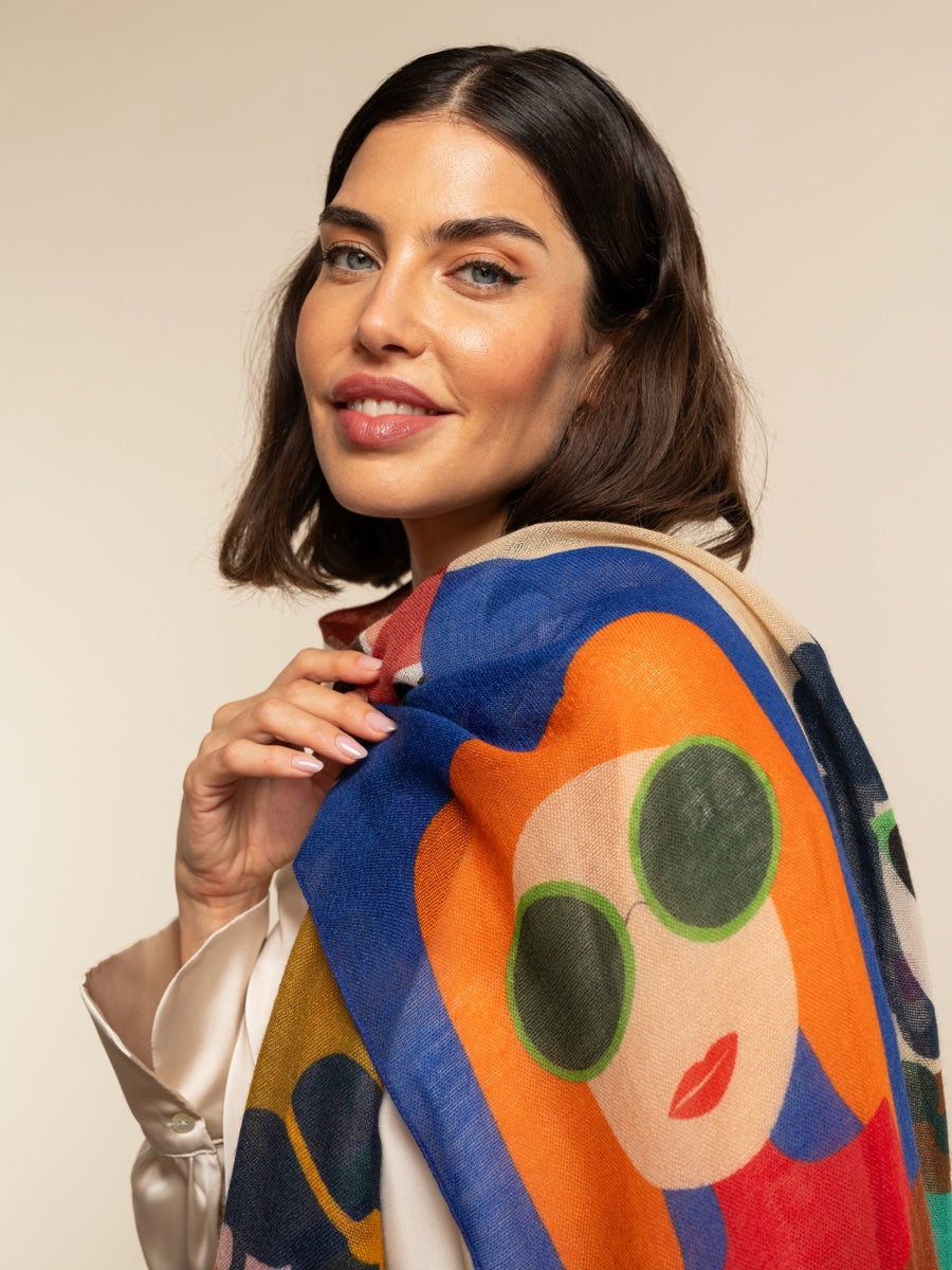 Evelina - soft and lightweight Italian scarf from premium wool - Leather Gloves Online - Luxury Italian Scarf - 8