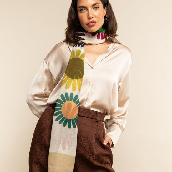 Evelina (yellow) - soft and lightweight Italian scarf from premium wool - Leather Gloves Online - Luxury Italian Scarf - 8