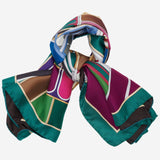 Fiorella (green) - soft and lightweight Italian foulard from pure silk