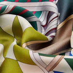 Green Italian Silk Scarf Women Fiorella - Leather Gloves Online® - Luxury Leather Gloves - Made in Italy - 5