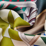 Green Italian Silk Scarf Women Fiorella - Leather Gloves Online® - Luxury Leather Gloves - Made in Italy - 5