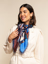 Giorgia (blue/red) - soft and lightweight Italian foulard from pure silk-  Leather Gloves Online - Luxury Italian Scarf - 1