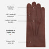 Diego (brown) - Italian gloves made of American deerskin leather with rabbit fur lining