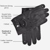 Leonardo (black) - Italian driving gloves made of American deerskin leather
