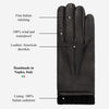 Lorenzo (black) - Italian gloves made of American deerskin leather with cashmere lining