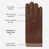 Lorenzo (brown) - Italian gloves made of American deerskin leather with cashmere lining