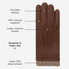 Lorenzo (brown) - Italian gloves made of American deerskin leather with cashmere lining