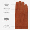 Tommaso - Italian suede leather gloves with luxurious natural sheep fur lining