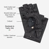 Vincenzo (black) - Fingerless Italian driving gloves made of American deerskin leather