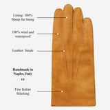 Beatrice  - Italian suede leather gloves with luxurious natural sheep fur lining