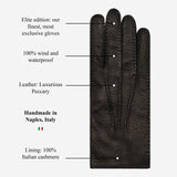 Donatella (black) – Luxurious Italian peccary leather gloves with cashmere lining