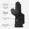 Leonora (black) - Italian cashmere lined 6-button length leather gloves