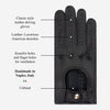 Maria (black) - Italian driving gloves made of American deerskin leather