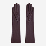 FS01W (brown) - Italian cashmere lined opera length leather gloves