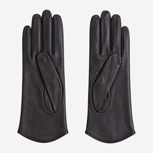 FS02Z (darkbrown) - Women’s unlined Italian lambskin leather gloves