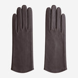 FS02Z (darkbrown) - Women’s unlined Italian lambskin leather gloves