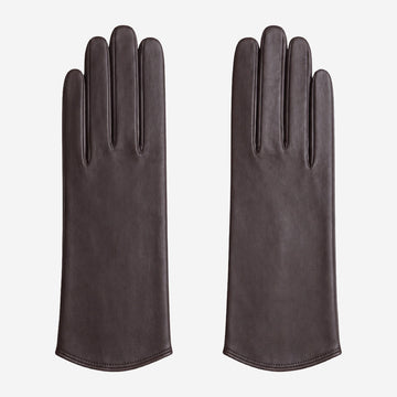 FS02Z (darkbrown) - Women’s unlined Italian lambskin leather gloves