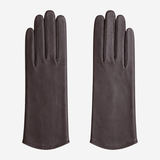 FS02Z (darkbrown) - Women’s unlined Italian lambskin leather gloves