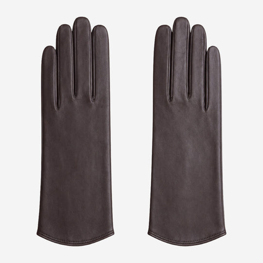 FS02Z (darkbrown) - Women’s unlined Italian lambskin leather gloves