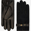 Fabrizio (black) – Tweed men's gloves with touchscreen capability and adjustable snap button