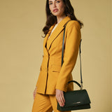 Federica (green) - Italian calf leather women's crossbody bag (with shoulder strap)