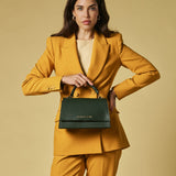 Federica (green) - Italian calf leather women's crossbody bag (with shoulder strap)