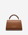 Federica (cognac) - Italian calf leather women's crossbody bag (with shoulder strap)