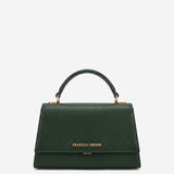 Federica (green) - Italian calf leather women's crossbody bag (with shoulder strap)