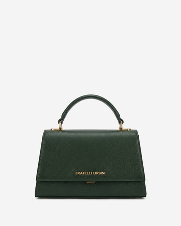 Federica (green) - Italian calf leather women's crossbody bag (with shoulder strap)