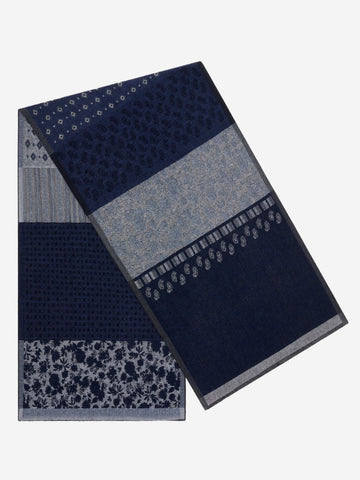 Federico (grey/blue) - warm and soft Italian scarf from wool blend  - Leather Gloves Online - Luxury Italian Scarf - 1