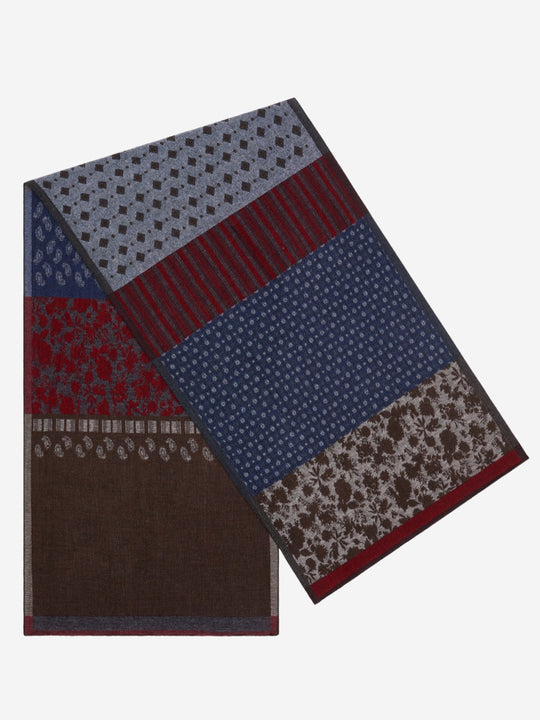 Federico (red/blue) - Warm and soft Italian scarf from wool blend