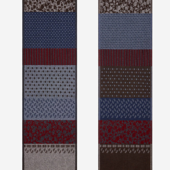 Federico (red/blue) - warm and soft Italian scarf from wool blend
- Leather Gloves Online - Luxury Italian Scarf - 3