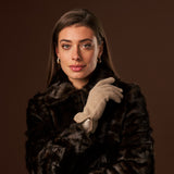 Florentina (sand) - Handmade Italian knitted wool gloves with luxurious cashmere lining