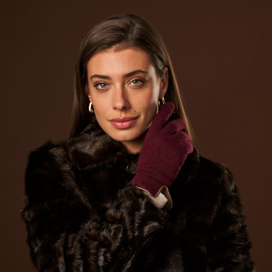 Florentina (red) - Handmade Italian knitted wool gloves with luxurious cashmere lining - Leather Gloves Online - Luxury Leather Gloves - 6