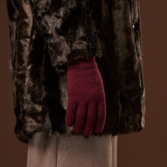 Florentina (red) - Handmade Italian knitted wool gloves with luxurious cashmere lining - Leather Gloves Online - Luxury Leather Gloves - 7